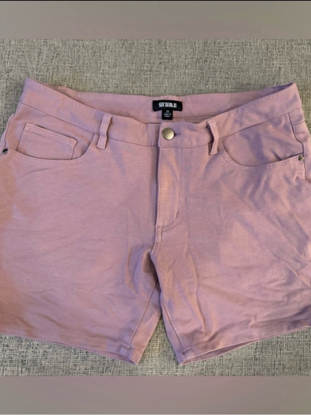 Mens Lavender/Pink Cotton Blend Shorts